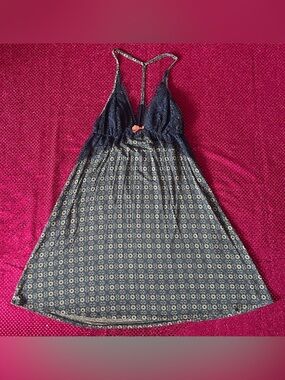 navy blue racerback victoria's secret nightgown slip